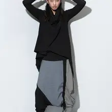 Мужские весенне-осенние брюки с большим шаговым швом уличная одежда шаровары Лоскутные мешковатые штаны хип-хоп панк Рок спортивные брюки 72001