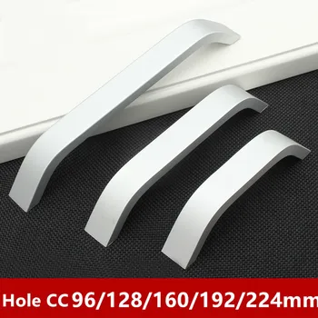 Thickened Aluminum Single Knob Hole CC 96128160192224mm Furniture handle pull For Kitchen Cabinet cupboard drawer door