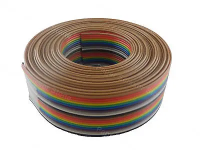 

15ft 20 Way Flat Color Rainbow Multicolor Ribbon Cable Wire 28 AWG