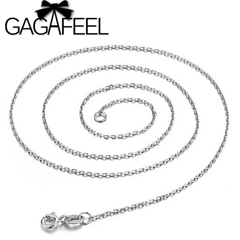 GAGAFEEL, модные, 925 пробы, серебряные, длинные цепочки, ожерелья для женщин, женщин, мужчин, серебро, "о" звено цепочки в виде 40 см, 45 см, подарок