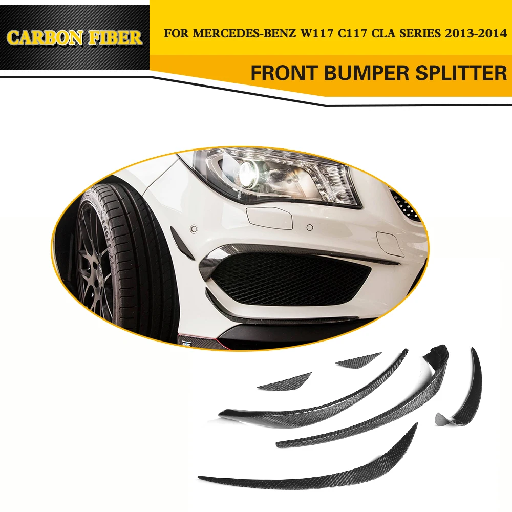 Стайлинга автомобилей углеродного волокна авто передний бампер туман Vent отделка для бенц C117 CLA250 CLA45 Седан 4 двери 2013