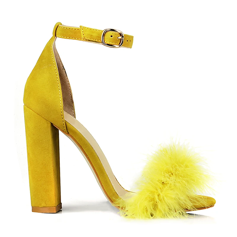 yellow fur heels