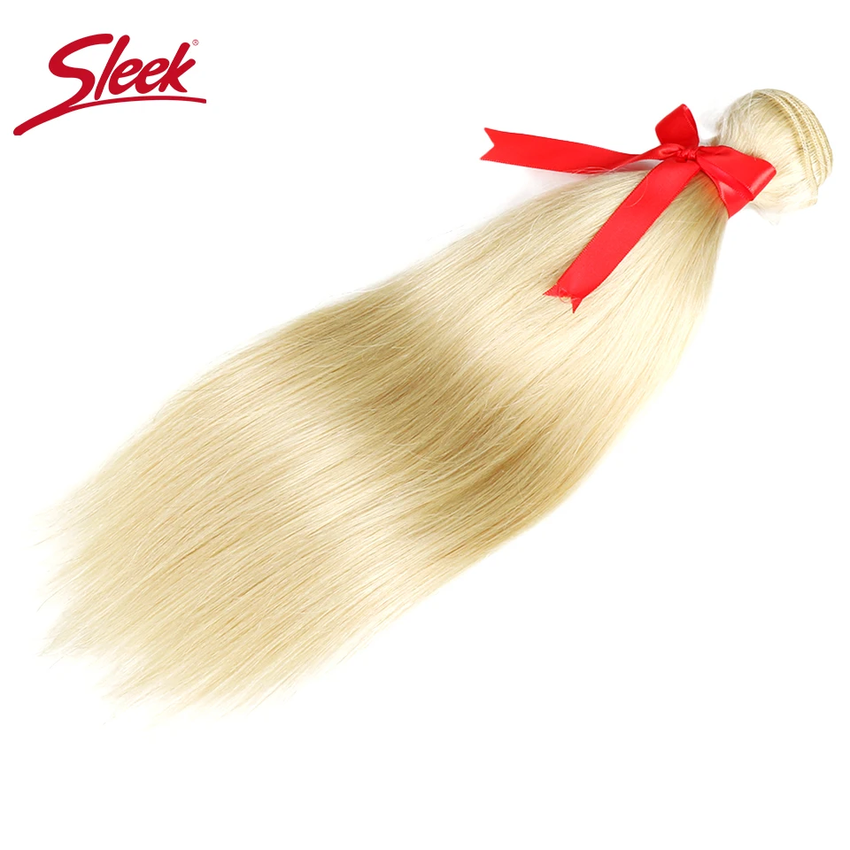 

Sleek 613 Blonde Hair Weaves Straight Brazilian Hair Bundles 100% Honey Straight Remy Hair Extensions 10 to 14 Inches