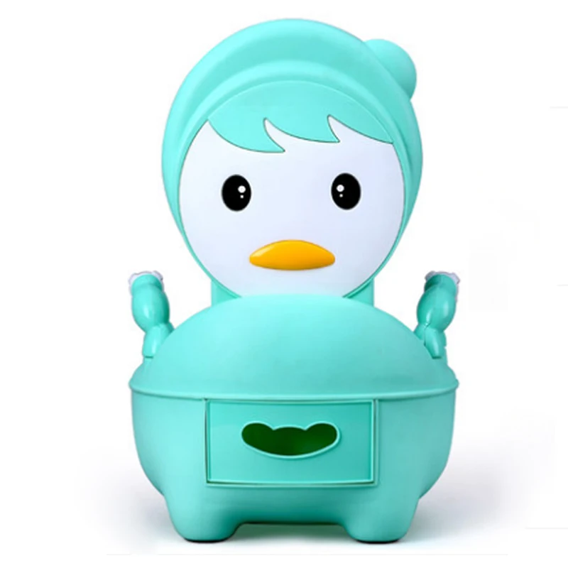 Забавный дизайн Пингвин детские горшок для детей пластиковые детские горшки прекрасный подарок для детей бесплатно горшок кисти - Цвет: Зеленый