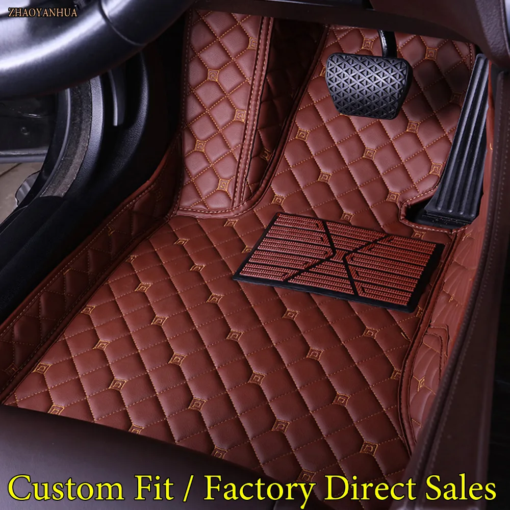 

ZHAOYANHUA car floor mats for Toyota Camry Corolla RAV4 Mark X Crown Verso Cruiser L Waterproof leather carpet liners