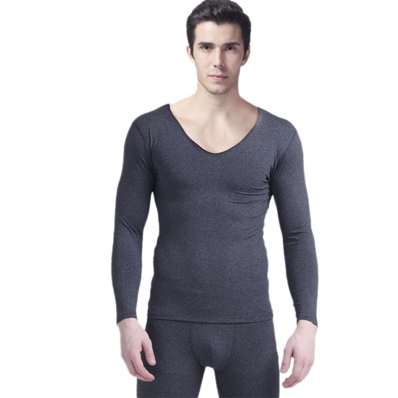 Winter Warm Men 2Pcs Thermal Pajamas Underwear Set Thicken Long Tops