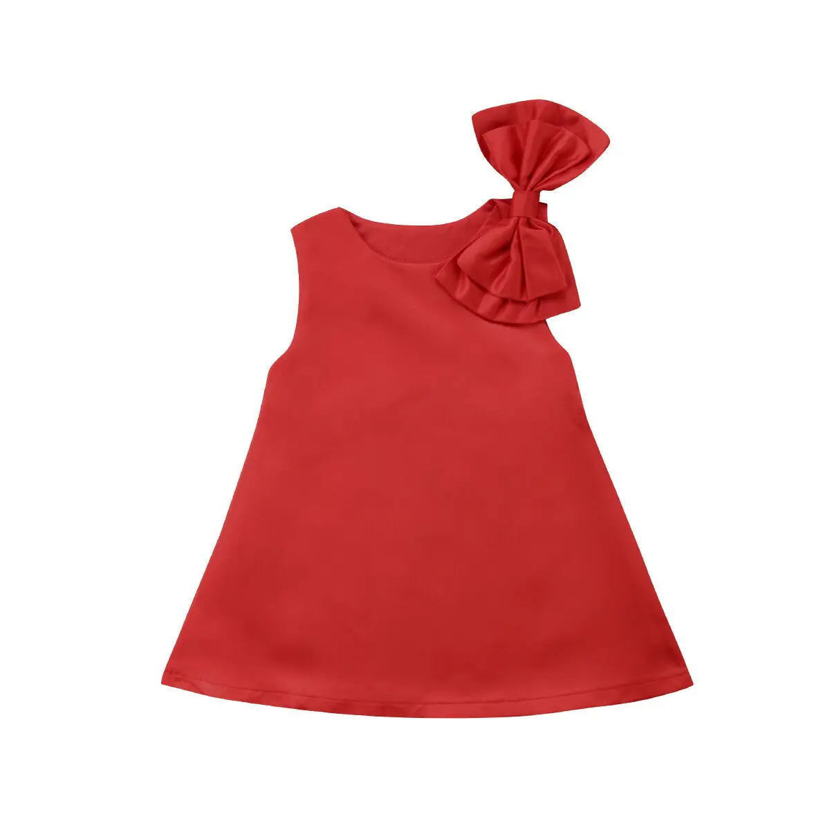 

Toddler Girls Lovely Solid Red Sleeveless Tutu Dress Baby Kids Bow Party Flower Tulle Wedding Clothes Sundress Princess Outfits