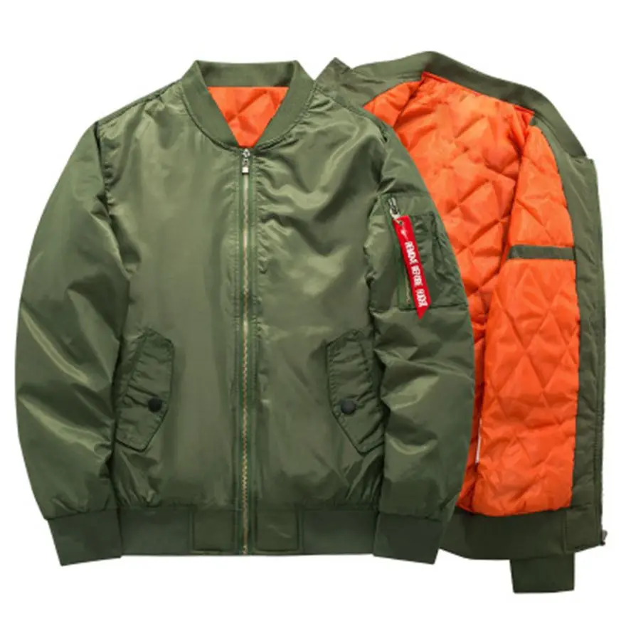 MA-1 Толстая зимняя летная куртка, высокое качество, тактическая куртка-бомбер ВВС, военная стеганая воздушная летная армейская куртка - Цвет: Army Green