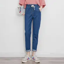 Yfashion/женские джинсы для мам, джинсы, штаны, джинсы для женщин в стиле бойфренд с высокой талией, пуш-ап, большие размеры, женские джинсы из денима