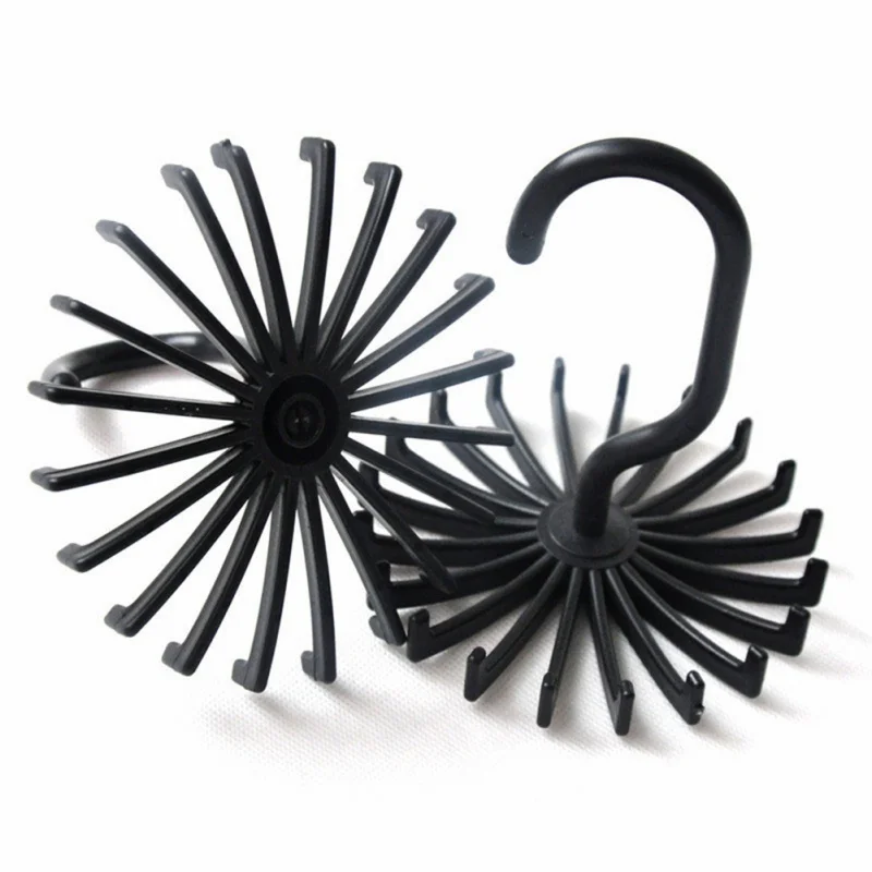 

360 Degree Creative Multi-function Tie Rack Rotatable Tie Hanger Holds 20 Men Neck Ties Scarf Belt Jewelry Cap Storage Organizer