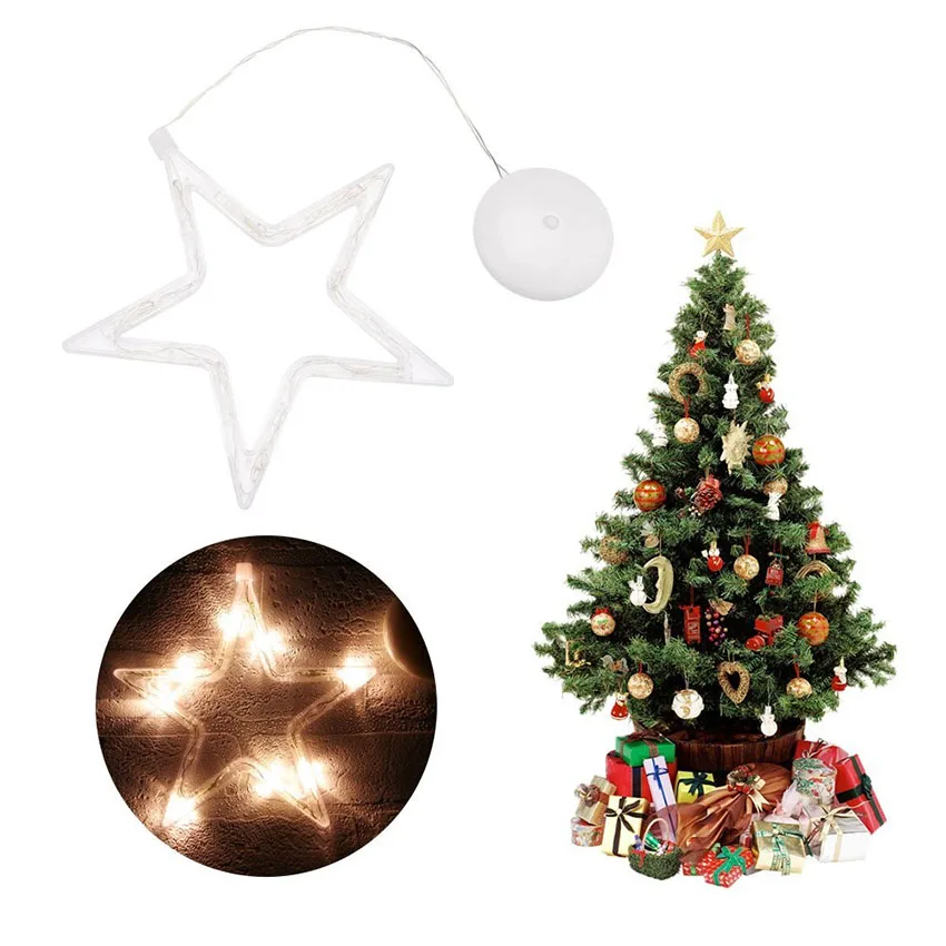 8 светодиодный s светодиодный светильник в форме звезды, декоративный стеклянный оконный присоска, светильник для свадьбы, праздника, вечеринки, Рождества, домашнего декора