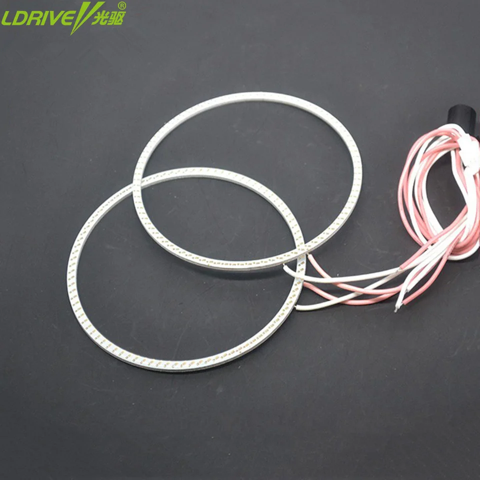 

LDRIVE 2PC 60-140MM Car Head light fog lamp LED Angel Eyes COB LED Halo Rings Full Circle white Blue Red Ice Blue Pink Yellow