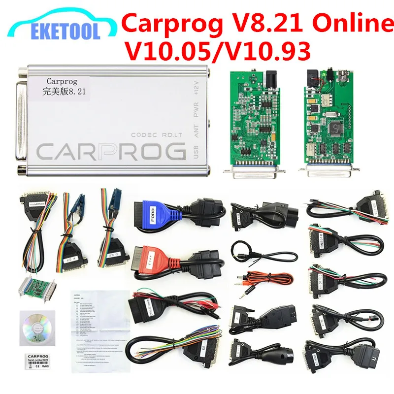 

Carprog V8.21 Online V10.93 V10.05 Auto ECU Repair Tool Full 21 Adapters Car Radio Odometer Dashboard Immobilizer Car Prog 8.21