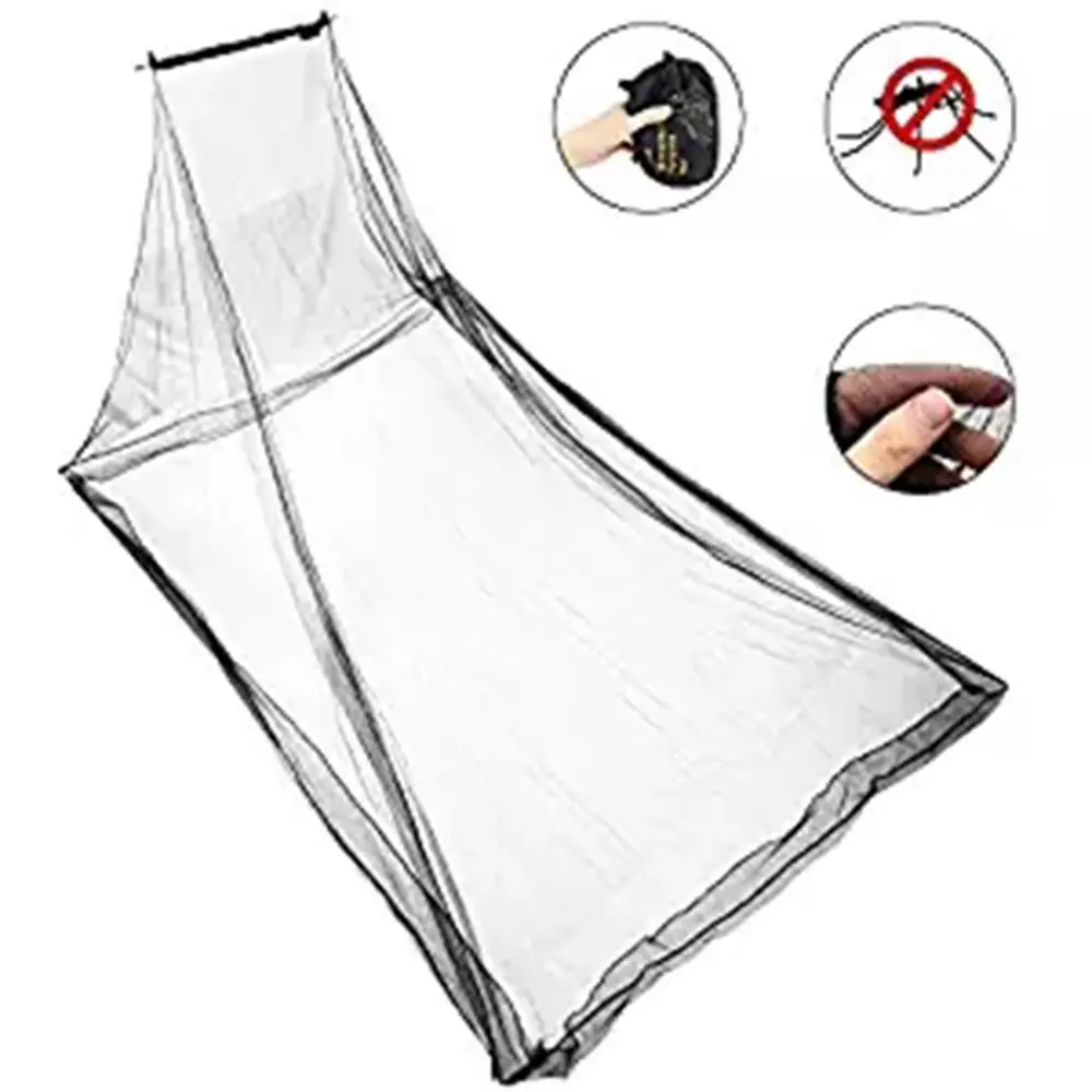 

Outdoor Portable Travel Tent Mosquito Net Camping Hiking Tent Pyramid Mosquito Net with Tent Pegs Camping Accessories