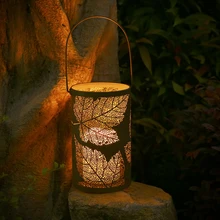 Ретро светодиодный ландшафтный светильник, открытый IP44, водостойкий подвесной светильник, светильник s, металлический кленовый лист, декоративная лампа для патио, сада