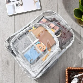 

3 Pcs PVC Clear Backpack Large Capacity Waterproof Student's School Bag Kid's Beach Backpack DOM1234