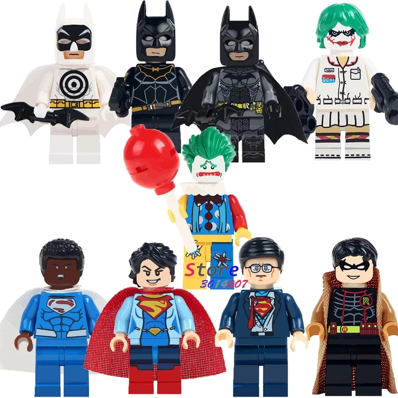 

50pcs super hero African Superman Clark Kent Robin Superwoman Bullseye Batman building blocks bricks toys for boys