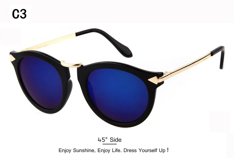 DRESSUUP, Ретро стиль, круглые солнцезащитные очки с покрытием, для женщин, фирменный дизайн, Винтажные Солнцезащитные очки, для женщин, металлическая стрела, Oculos De Sol Feminino Gafas
