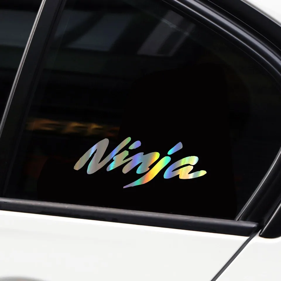 NINJA Fun Car Styling Car Stickers Decals Motorcycle Reflector Black Silver Laser Car Accessories Sticker 188CM (10)