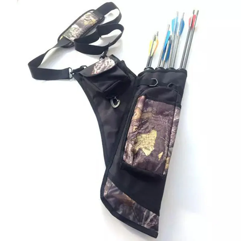 4 Tubes Camouflage Archery Arrow Quiver Holder for Compound Bow Recurve