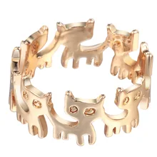 QIAMNI Vintage Anel Punk divertido gatito Animal banda anillo Boho Chic latón joyería para fiesta y boda regalo para niñas mujeres venta al por mayor