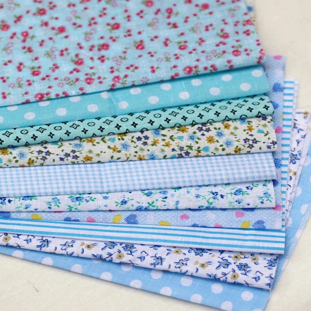 JX-LCLYL 50pcs New 10*10cm Square Fabric Bundle Patchwork Clothing Sewing Quilting Crafts