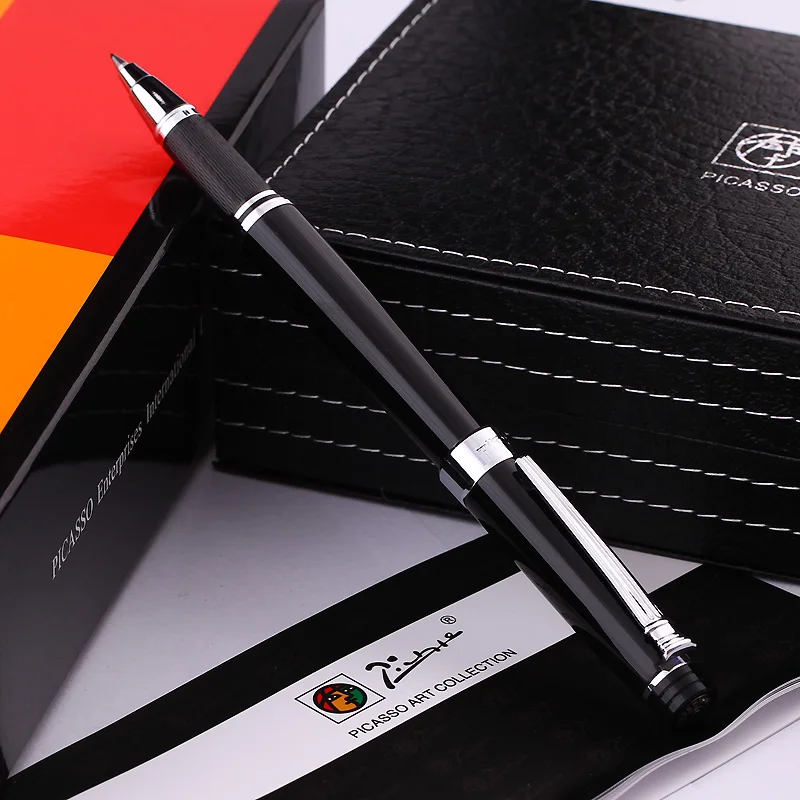 Pimio 917 Luxury Black and Silver Clip Roller Ball Pen with 0.7mm Black Ink Refill with Original Gift Box Ballpoint Gift Pens цена Pimio 917 Luxury Black and Silver Clip Roller Ball Pen with 0.7mm Black Ink Refill with Original Gift Box Ballpoint Gift Pens цены онлайн