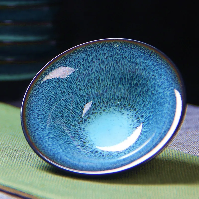 9 шт керамический синий кракле глазури чайный набор кунг-фу, 1 чайник с 6 чашками чая и заварки, изысканный дизайн для чайных услуг или подарка