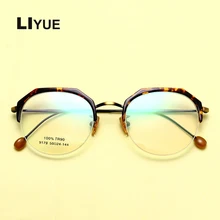 Новые модные очки винтажные металлические оптические полурамки очки для чтения женщин с диоптрией близорукость оправа для очков