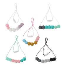 Baby Teething Necklace Safty Silicone Beads Nursing Necklace Chewable Teether For Mother and Baby BPA Free aromatherapy and massage for mother and baby