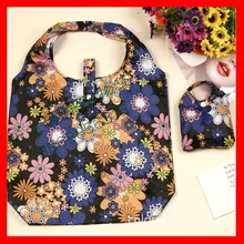 100 шт./лот) Водонепроницаемая нейлоновая ткань многоразовая Складная хозяйственная сумка с ручкой