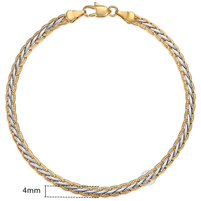 Gold Filled Bracelets For Women Men Twisted Curb Snail Rolo Wheat Box Link Chains Bracelet Wholesale 15 styles GBB2A