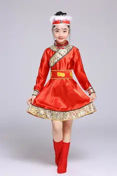 

Children's Mongolian Ethnic Dance Costume Tibetan Dance Clothing Mongolia Costumes for Boys and Girls
