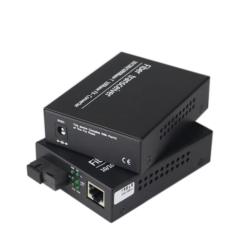Fiber Optical Communication Equipment 10/100/1000M Media Converter Fast Ethernet fiber optic transceivers 1000Mbps SC port 25KM