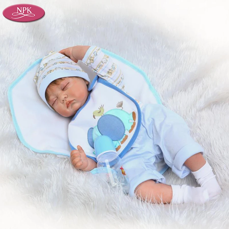 

NPK Silicone Reborn Baby Doll 55CM Newborn Boys Lifelike Sleeping Newborn Dolls 2019 Realistic Babies Doll Toys Fashion Gifts