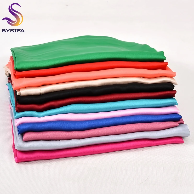 

[BYSIFA] New Plain Women Long Silk Scarf Shawl 180*90cm Autumn Winter Luxury Candy Colors Silk Satin Scarves Muslim Head Scarves