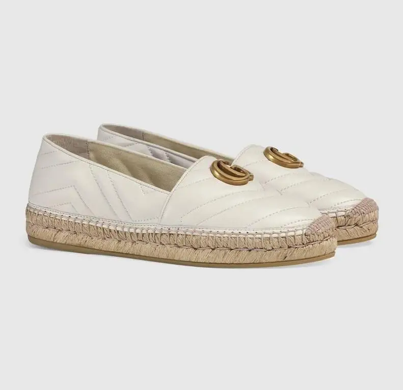 

Early spring fisherman shoes Leather Loafers Espadrille Flats with Straw Weaving Soles Casual Fisher shoes Women Slip-on