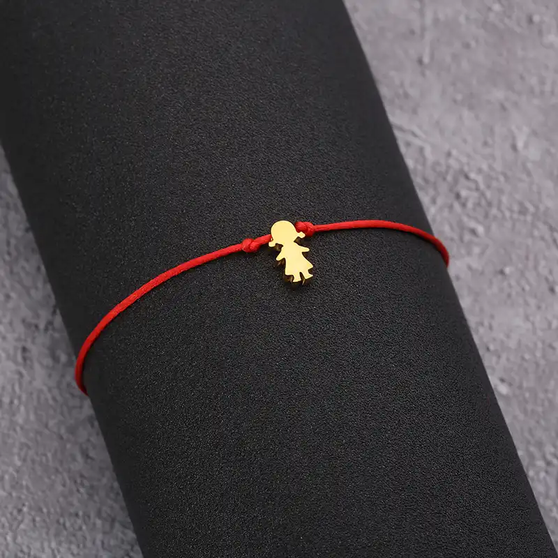 A La Main Fil Rouge Bracelet Reglable En Acier Inoxydable Bracelets Porte Bonheur Pour Femme Fille Anniversaire Chanceux Pendentif Bracelets Aliexpress