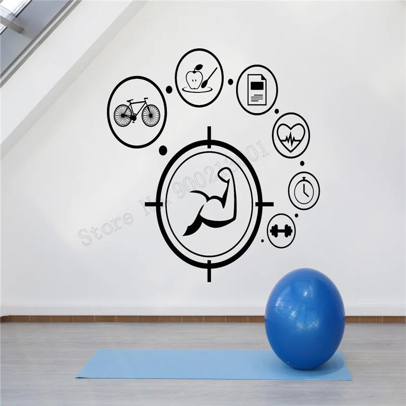 

Wall Art Sticker Healthy Lifestyle Modern Life Room Mural Vinyl Removeable Poster Gym Fitness Decal Beauty Sports Sticker LY429
