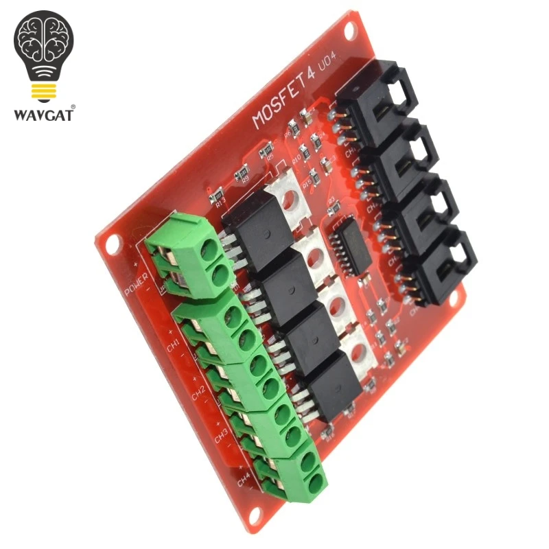 WAVGAT четырехканальный 4 Route MOSFET Кнопка IRF540 V4.0+ MOSFET модуль переключателя для Arduino