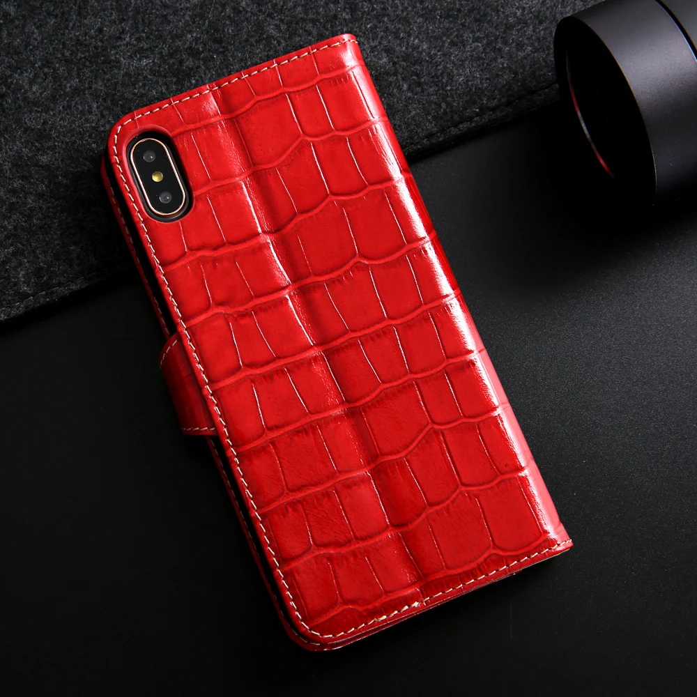 Крокодил узор кошелек пояса из натуральной кожи чехол для iphone XS Max 7 8 plus X XR Роскошные с магнитом узел Стенд Функция