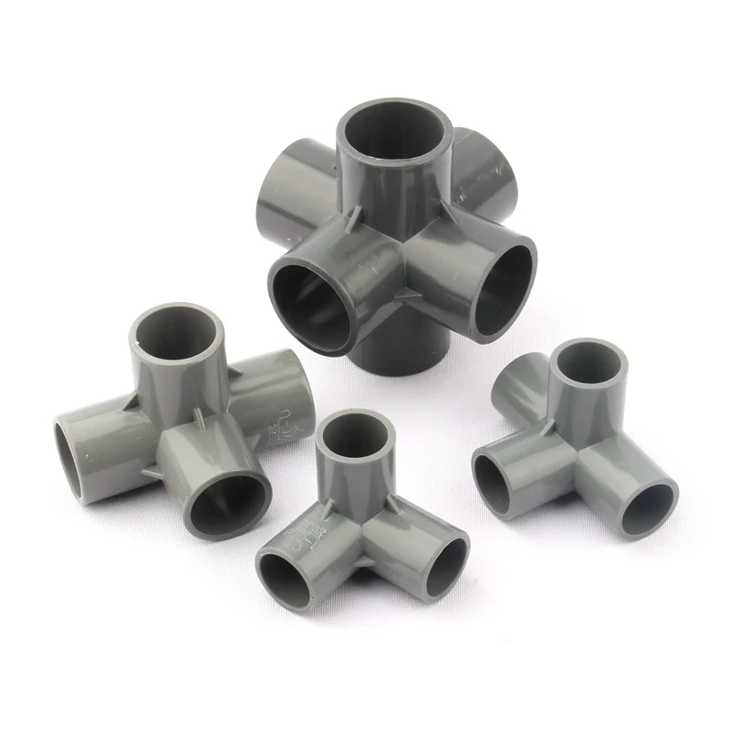20mm Inner Dia. Gray Solid PVC Pipe Connectors Greenhouse