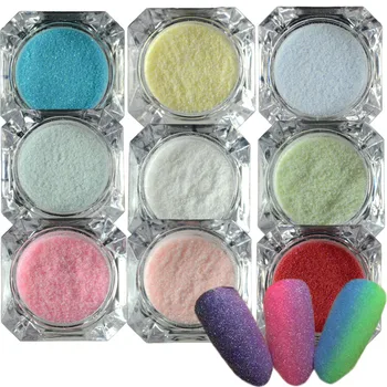 Full Beauty 1g Sugar Colorful Holographic Nail Glitter Powder Nail Art Summer Decor