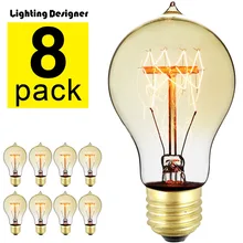Декоративные лампочки Эдисона прозрачные лампочки винтажная лампа накаливания 220 В 40 Вт E27 спираль четыре петли canbon теплый белый A60 A19 наконечник