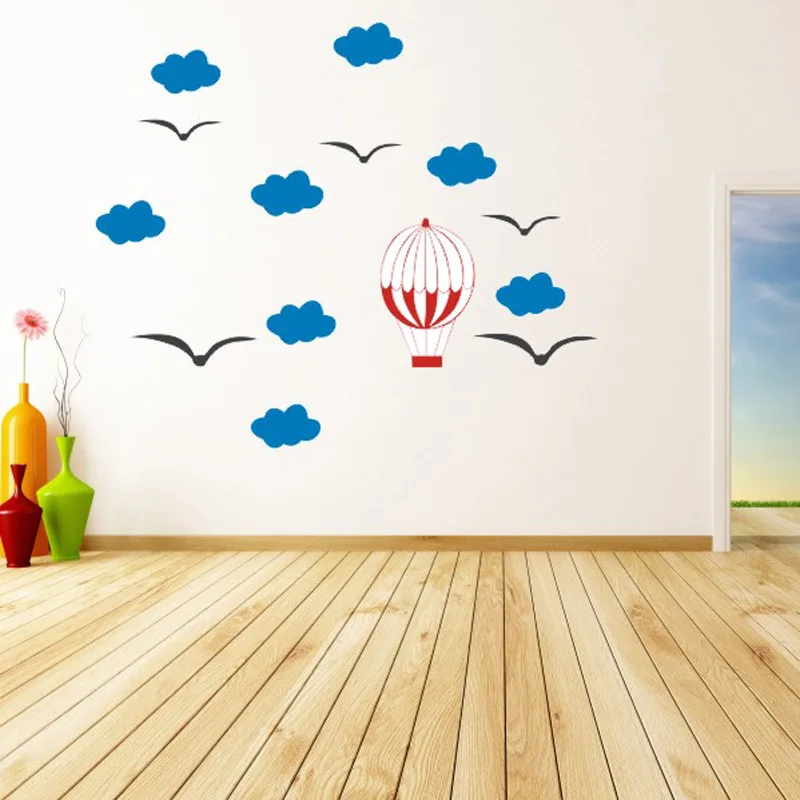 

DIY Wall Sticker Cartoon Cloud hot-air balloon Wall Stickers For Kids Baby Rooms Nursery Home Decor Wallpaper Vinyl Art Mural