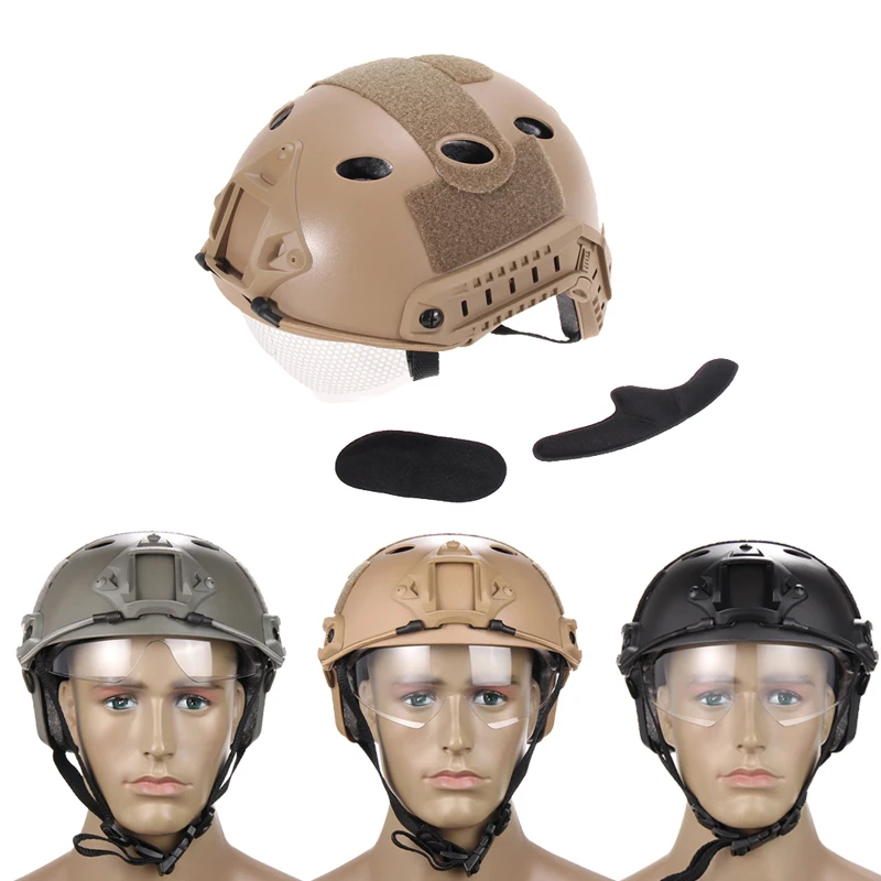 Prix pour Nouveau Noir Airsoft Tactique RAPIDE Casque avec De Protection Lunettes De Protection ski De Patinage casque Head ProtectorBHU2 Prix pour Nouveau Noir Airsoft Tactique RAPIDE Casque avec De Protection Lunettes De Protection ski De Patinage casque Head ProtectorBHU2