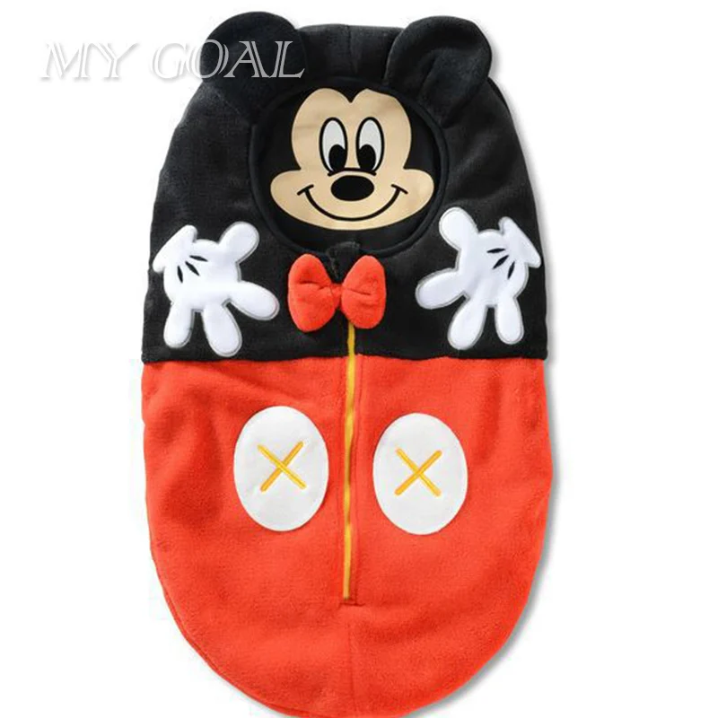 Baby Sleeping Bag Cartoon Minnie Envelope Baby Winter Sleep Sack Coral