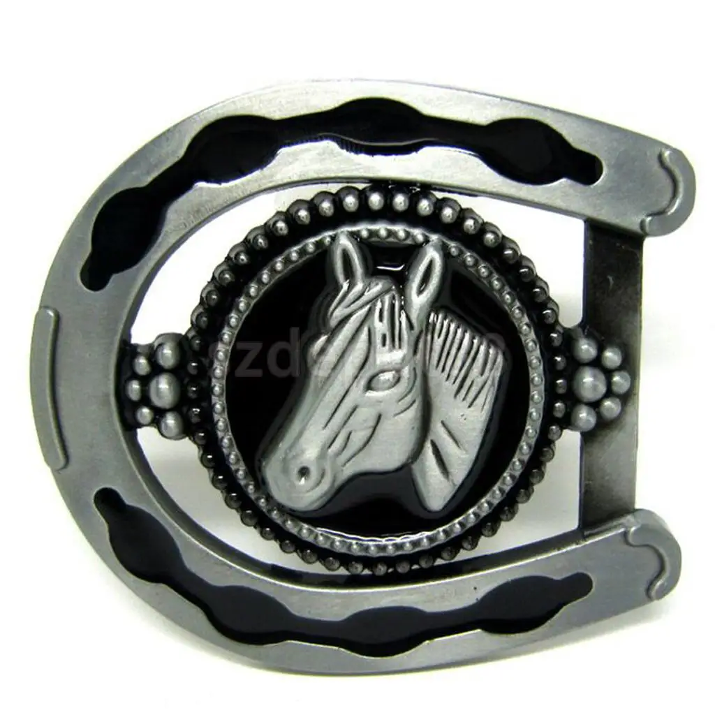 Horse & HorseHead & Shoe Rodeo Belt Buckle-For Cowboys-Western Accessories 