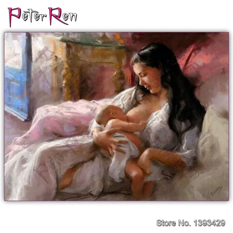 

5D Diamond Painting Breastfeeding Mother Cross Stitch Diamond Embroidery DIY Full Mosaic crystal sequins Sticker Home Decoration