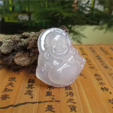 Нужен из натурального прозрачного камня виды белый халцедон кулон Maitreya открытый кулон нефритовый Будда кулон нефрит подлинный улыбка